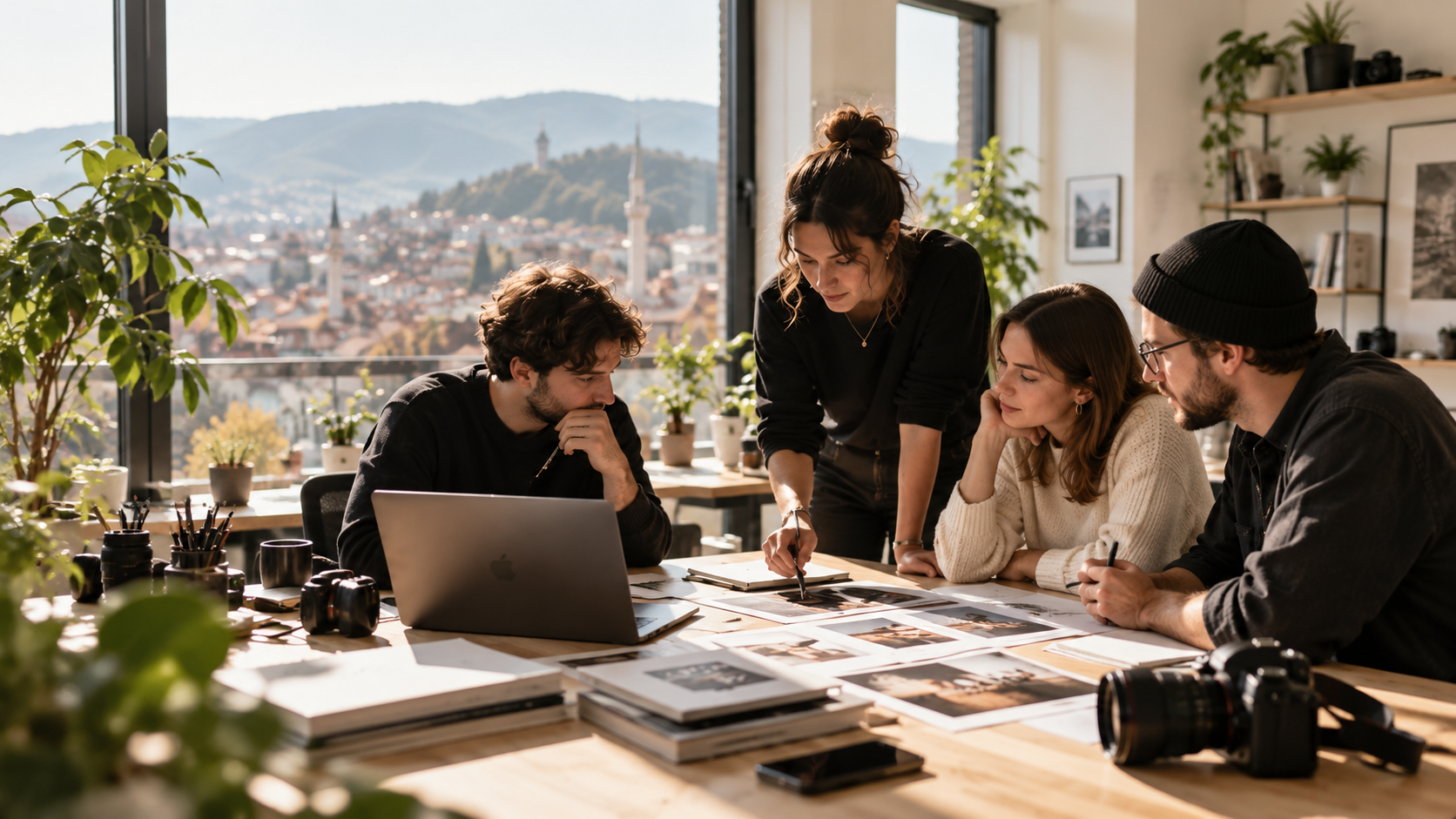 Supermarket creative team working together